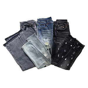 Jeans de Hombre de Alta Calidad con Lavado Desgastado, Diseño Personalizado, Tejido, para la Temporada de Primavera, Jeans Holgados para Hombre - Product Image 1