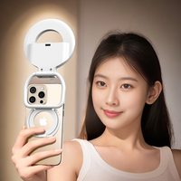 Support magnétique pour téléphone avec anneau lumineux LED tactile, luminosité réglable, éclairage pour selfie, photographie de beauté