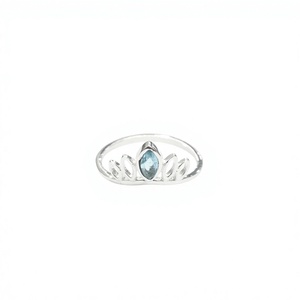 Anillo de Plata de Ley 925 con Topacio Azul Natural, Joyería Fina Hecha a Mano, Anillo Apilable para Mujer, Fabricante - Product Image 1