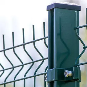 La migliore vendita di facile installazione giardino perimetro di sicurezza 3d curvato in rete metallica di ferro recinzione a forma di pesca Post recinzione