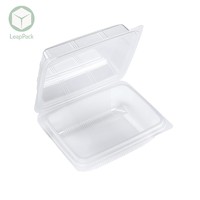 Boîte d'emballage rectangulaire transparente en plastique avec couvercle pour fromage, crème glacée, gâteau aux fruits, sushi, avec gaufrage élégant pour produits alimentaires