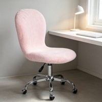 CARLFORD Chaise de bureau à domicile moderne à mi-dossier pivotant avec PU Design en cuir synthétique pour enfants