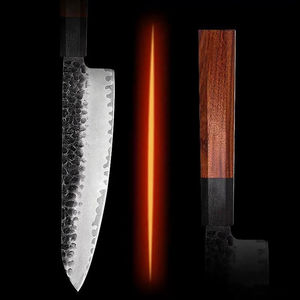 Cuchillo Japonés para Filetear Salmón, Acero al Carbono 9CR18, Cuchillo Nakiri para Chef, Juego de Cuchillos Gyuto, Mango Octogonal de Ébano y Madera de Árbol Ácido - Product Image 3