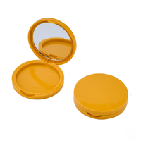 Boîte de rangement ronde personnalisée en gros pour poudre compacte colorée avec miroir, boîte à cils circulaire à 1 couche