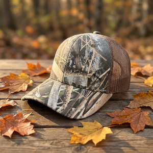 Gorra Trucker Richardson 112FP Estilo Camuflaje de 6 Paneles con Malla Trasera, Gorra en Blanco con Logotipo Personalizado, Camuflaje Duck, para Deportes - Product Image 1