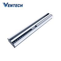 Diffuseur linéaire Ventech AC à grille dissimulée au plafond avec lampe magnétique pour maintenance et éclairage