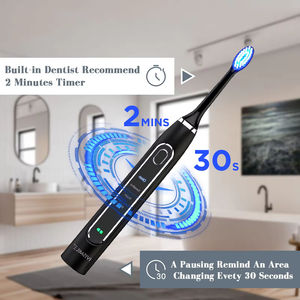 Brosse à dents sonique électrique pour adultes, intelligente, rechargeable, étanche IPX7, 2 pièces, poils doux, modes de nettoyage variés, garantie 1 an - Product Image 2