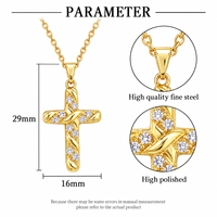 Nouveau collier croix ARNAN pour femme, pendentif torsadé entièrement pavé, chaîne en acier, bijoux délicats à superposer pour femme, vente en gros, cadeaux de fête