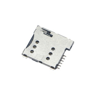 <span class=keywords><strong>Micro</strong></span> <span class=keywords><strong>Sim</strong></span> Thẻ Ổ cắm kết nối 6-pin 1.35 mét Brass liên hệ với 3V Push-push SMT loại cho Bộ nhớ & dữ liệu Modules - Product Image 2