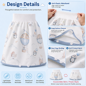 Falda Impermeable para Bebés, Lavable, para Entrenamiento de Orinal, para Niños Pequeños, OEM al por Mayor, con 3 Capas Antifugas, Suave y Transpirable - Product Image 4