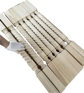 Holzspindeln unbemaltes Balustrade für Heim dekorative Handwerk Reparatur Holzsäule Säule Treppen Säule Holzspindeln