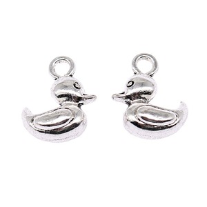Abalorio de <span class=keywords><strong>Patito</strong></span> Hinchado 15x10mm de Aleación de Zinc Plateado Antiguo, Pájaro 3D para Pulsera de Baby Shower - Product Image 3