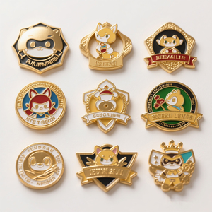 工場メーカーデザインロゴローズゴールドキラキラ漫画金属バッジブローチソフトハードラペルピンカスタムエナメルピン - Product Image 4