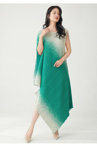 Vestido Midi Miyake de Alta Gama, Tejido Transpirable, Plisado a Mano, Versátil, Casual, Plisado, Talla Grande, para Mujer, Verano, Nuevo, Diseño Sólido - Product Image 6