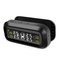Monitor de Presión de Neumáticos TPMS Universal para Automóvil, Inalámbrico, con Pantalla LCD Solar, Externo, de Emparejamiento Rápido, Sin Programación, con Alarma en Tiempo Real