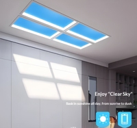 Panneau lumineux LED à intensité variable en 3 couleurs, lumière du ciel artificielle, CCT commutable, lampe de plafond ciel bleu pour bureau, maison, travail