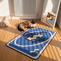 Tapis rectangulaire bleu à motif anime, doux, lavable, épais, découpé sur mesure pour salon et chevet – Vente en gros