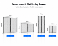 Écran LED transparent intérieur P2.6 P3.9, affichage LED couleur pleine, écran publicitaire sur mesure pour fenêtre en verre