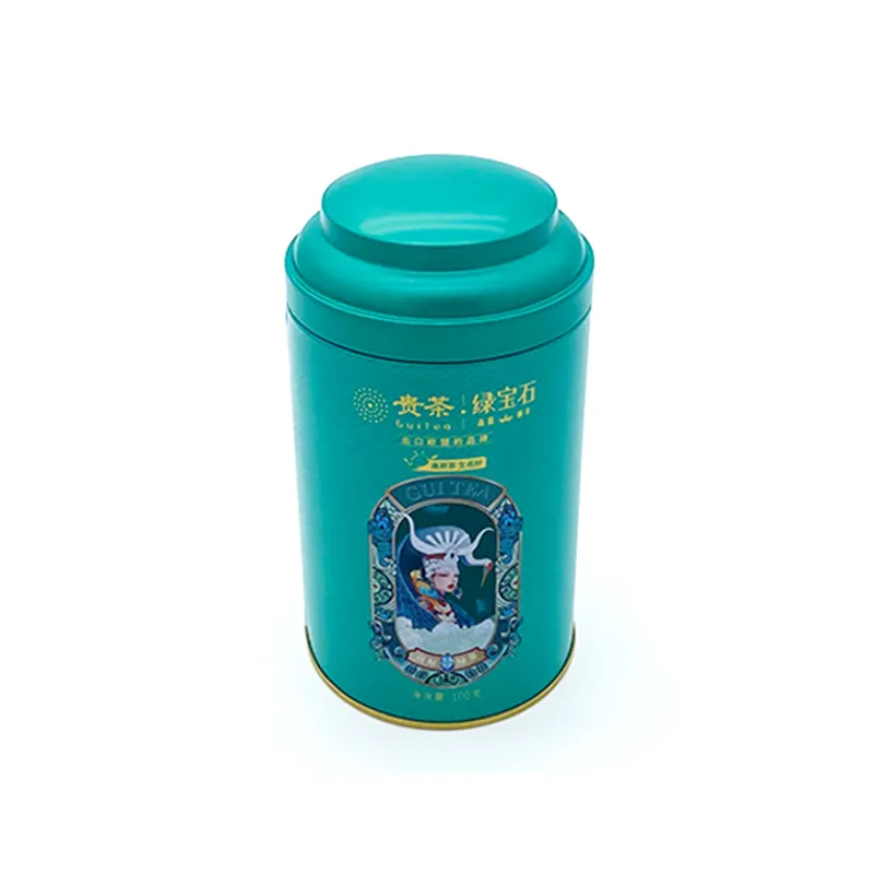 Lata de té al por mayor personalizada, lata redonda de hojalata vacía, lata sellada de té negro, lata de té verde