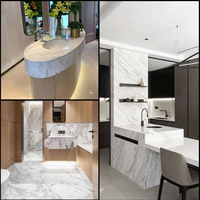Volakas naturel Jazz dalles de marbre blanc pour comptoirs de cuisine projets de décoration en pierre marbre baignoire carreaux de sol escalier