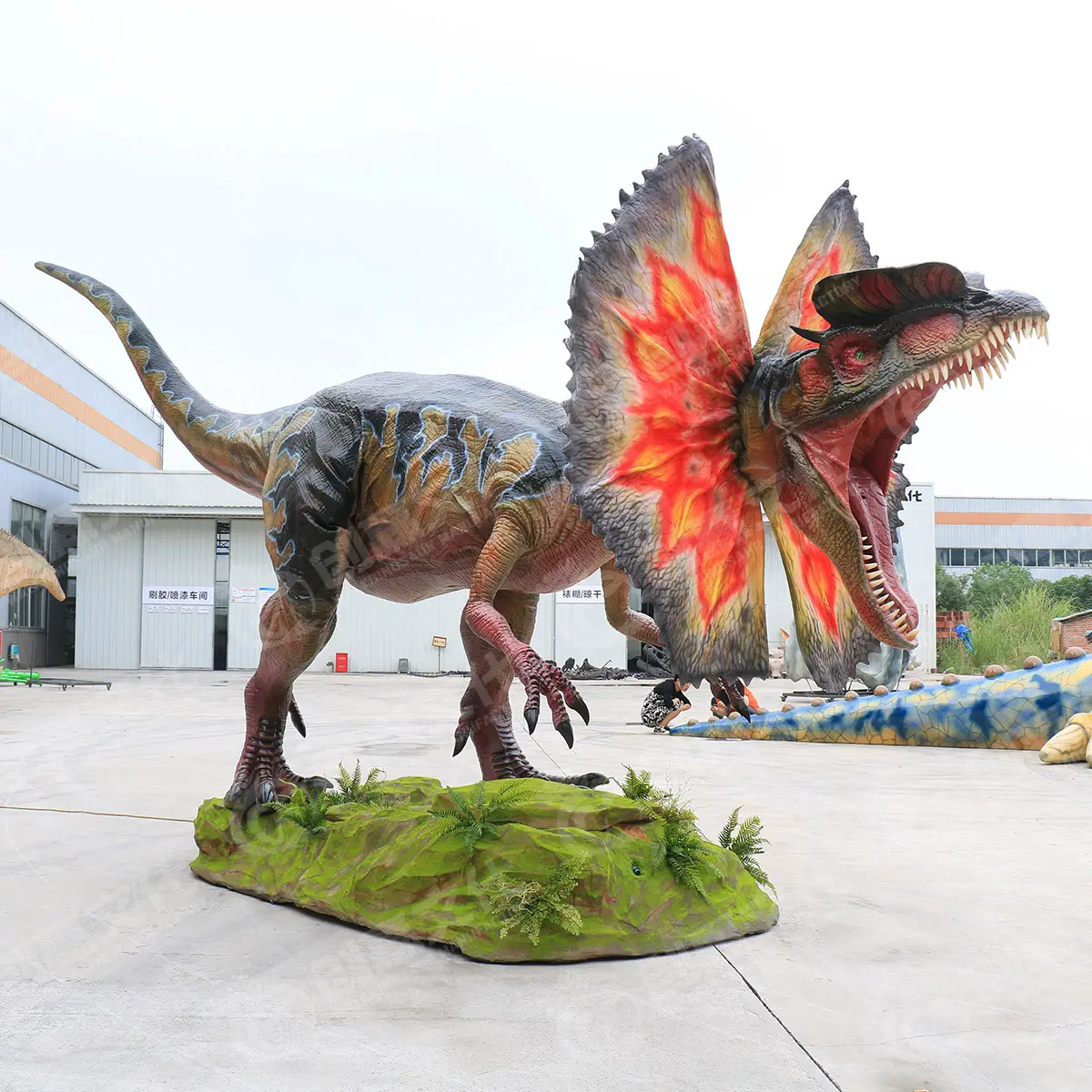 Realistic Simulation Animatronic 6M Dicryosaurus Dinosaur Life-Size Jurassic World Animatronic Dinosaurs