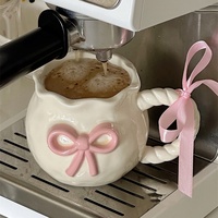 Vente chaude Creative Adorable En Relief En Céramique Café Thé Lait Tasse Nordique Simple Motif 350ml Capacité Lave-Vaisselle Micro-ondes