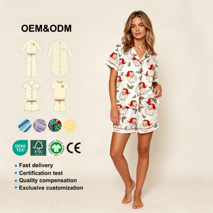 Organic Cotton Womens Pajamas Custom Cotton Pajamas Bamboo Homewear For Women Eco Women's Lounge Wear Casual Pyjamas Sleepwear