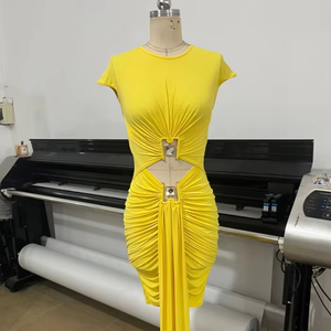 Vestido Corto Informal para Mujer, Elegante, sin Mangas, con Aberturas, Irregular, de Moda, Sexy, Nuevo de Fábrica, Alise - Product Image 1