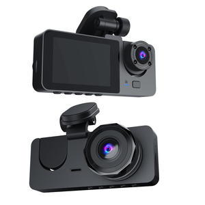 2นิ้ว<span class=keywords><strong>หน้า</strong></span><span class=keywords><strong>จอ</strong></span>IPS Dash Camเลนส์คู่รถ3ช่องDashcam 1080Pกล้องคู่รถDvrรถกล่องสีดํา - Product Image 1