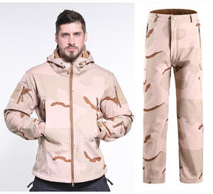 Conjunto <span class=keywords><strong>de</strong></span> chaqueta <span class=keywords><strong>de</strong></span> concha suave con capucha a prueba <span class=keywords><strong>de</strong></span> viento impermeable cálido al aire libre Piel <span class=keywords><strong>de</strong></span> tiburón <span class=keywords><strong>abrigo</strong></span> y pantalones para hombres - Product Image 5