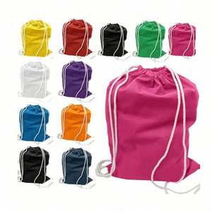 Wholesale Eco Library School <b>Backpacks</b> Cotton Cinch Large Capacity Colorful Cheap Fabric Drawstring Bag - Product Image 1