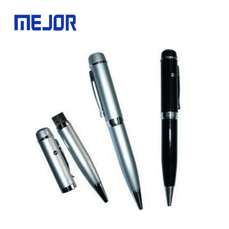 Serbaguna Pulpen 16Gb Laser Pointer Bola-Pena Memori Flash Usb 3 In 1 Metal Usb Flashdisk 32G