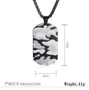 Collane con ciondolo mimetico in acciaio inossidabile per uomo catena di regali di giorno di valente per gli <span class=keywords><strong>amanti</strong></span> degli <span class=keywords><strong>amici</strong></span> - Product Image 2