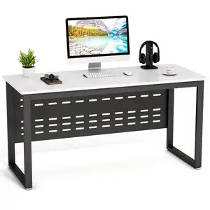Meja Baca Perabot Kantor Modern, Kayu Putih Hitam Furnitur Meja Komputer Meja Menulis