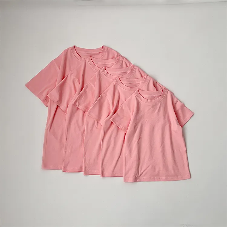 Kids Plain T Shirt Tops for Child Boys Girls Baby Toddler Solid Color Cotton Clothes Children boy oversize t shirt