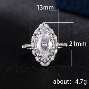 Anello a Forma di Marquise, Gioiello da Dito alla Moda per Donne, Design Elegante e Distintivo - Product Image 3