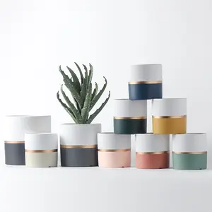 Pot Bunga Nordic Keramik Bulat Modern Kepribadian Sastra Sederhana Dalam Ruangan Hijau Nanas Bonsai Bunga Kering Flo Buatan