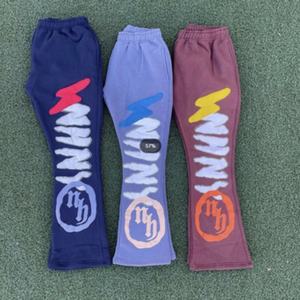 ชุดเซ็ตเสื้อฮู้ดดี้และกางเกงวอร์มพิมพ์ลายนูน 3 มิติ แบบสองชิ้น ผ้าฝ้าย ทรงจ็อกเกอร์ขาบาน สำหรับผู้ชาย - Product Image 3