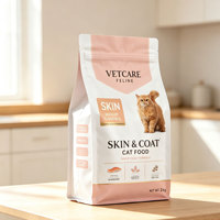 Sachet d'emballage alimentaire pour animaux de compagnie à fond plat à huit côtés personnalisé, sachet autoportant pour le stockage et l'emballage des aliments pour chats et chiens
