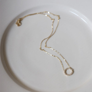 Chic Nhật Bản Phong Cách 14K Vàng Mạ S925 Sterling Silver Blue Biển Huyền Thoại Đầy Đủ Kim Cương Vòng Tròn Chuỗi Cổ Áo Cho Phụ Nữ - Product Image 5