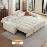 Sofá Cama de Chenilla Prémium Resistente a los Arañazos: Uso Dual Integrado, Plegable y Extensible para Salas de Estar y Estudios Pequeños