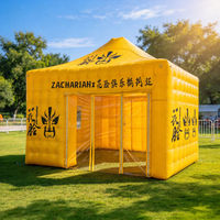 Tente publicitaire gonflable jaune en PVC, stand d'événement, abri d'exposition avec logo personnalisé, promotion extérieure
