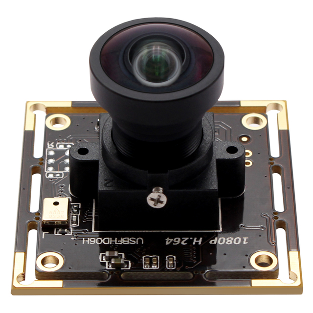 2MP IMX323 USB Mini Camera Module 0.01Lux Low Light 120° Wide Angle H.264 No Distortion with MIC