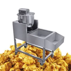 Máquina de fabricação de popcorn, grande escala, máquina dupla chaleiras, popcorn, pequena máquina de revestimento com preço de fábrica