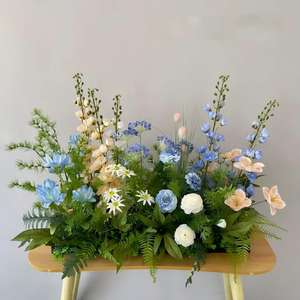 Décoration florale populaire pour mariage printanier, fleurs artificielles personnalisées en roses roses pour allée de mariage, chemin de fleurs pour le sol de la salle de mariage - Product Image 3