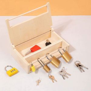 Preschool Sensory Fine Motor Skills STEM Montessori Busy Board <b>Set</b>-Lock and Key Toy for 3 4 5 Year Old - Product Image 2
