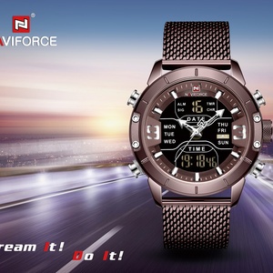 Reloj Naviforce 9153 para Hombre, Doble Pantalla, Cuarzo Digital, Correa Milanesa, Cuarzo Japonés, Montre Naviforce - Product Image 4