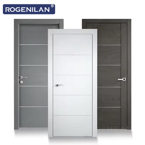 ROGENILAN Portes intérieures en bois massif composite de couleur personnalisée, portes à panneaux français, insonorisées, pour chambre à coucher - Product Image 1