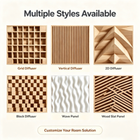 Diffuseurs acoustiques modernes en bois personnalisables multi-styles, panneaux de diffusion sonore en bois massif pour la maison, l'extérieur et l'extérieur de la maison