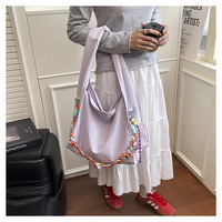 Sac à bandoulière en nylon Ripstop pour étudiantes, idéal pour la vie quotidienne en extérieur, avec cordon coloré et petite pochette à monnaie